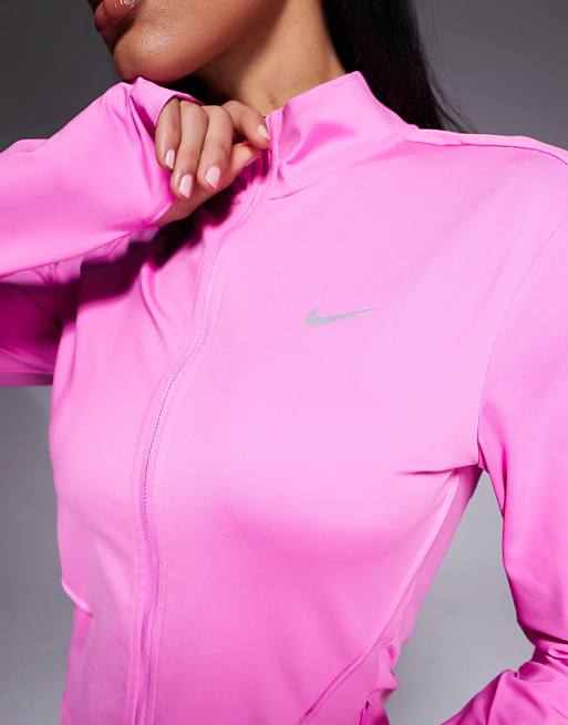 Nike Running Swift Dri-FIT Fitted Full Zip Top In Pink