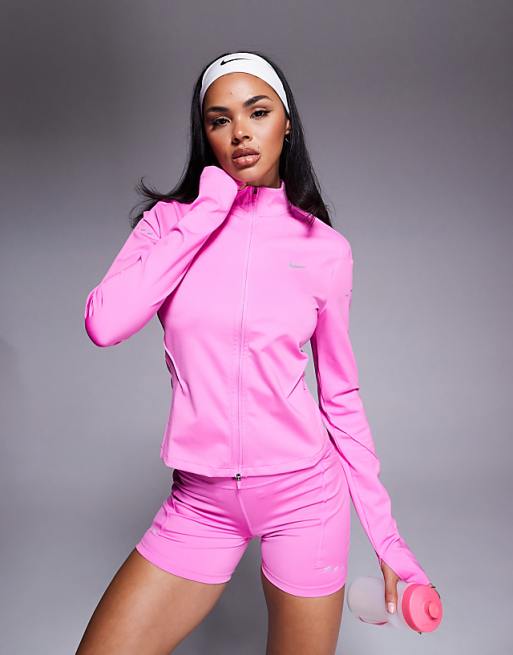 Nike Running Swift Dri-FIT fitted full zip top in pink