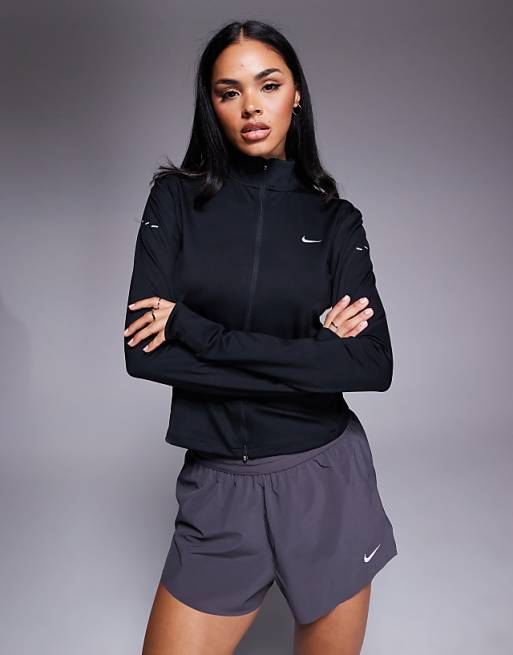 Nike Running Swift Dri-FIT fitted full zip top in black