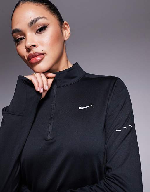 Nike Running Swift Dri-FIT Half Zip Long Sleeve Top In Black