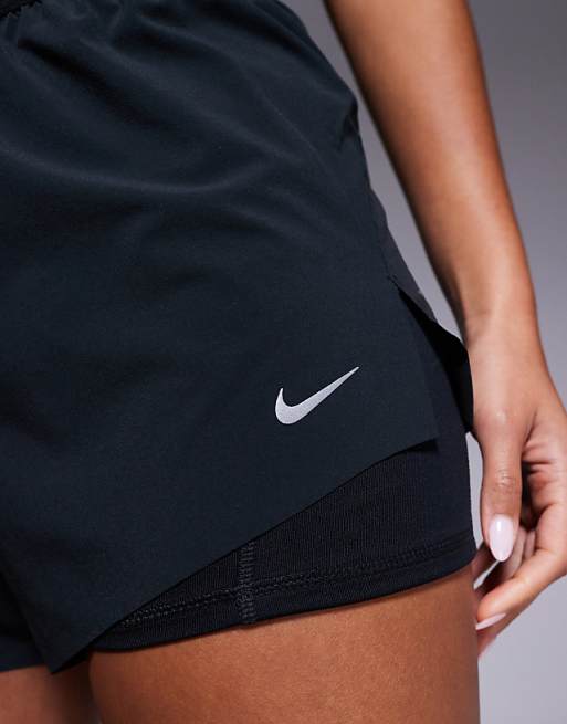 Nike Running Swift Dri-FIT Mid Rise 3 Inch 2 In 1 Shorts In Black