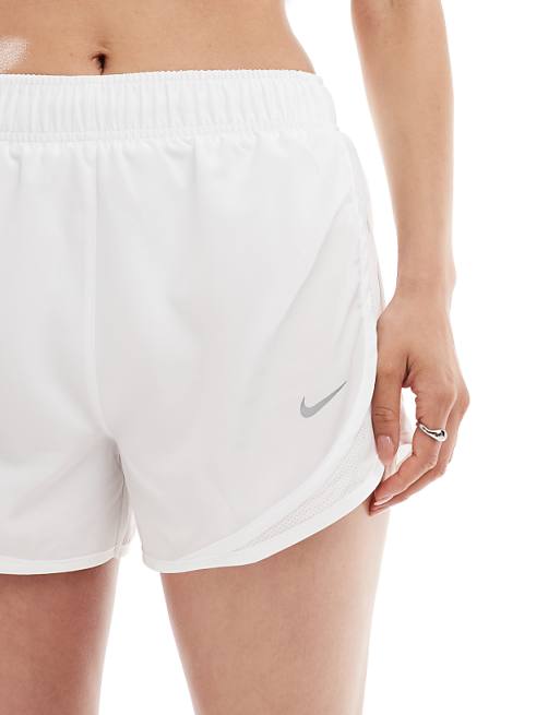 Nike Running Tempo Dri-FIT Mid Rise 3 Inch Shorts In White