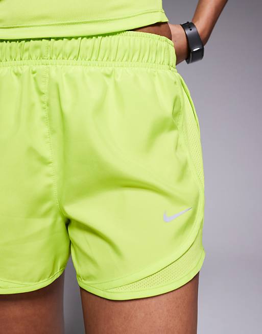 Nike Running Tempo Midrise 3 Inch Shorts In Yellow