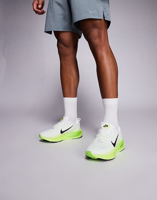 Nike Running Vomero 18 trainers in white and green