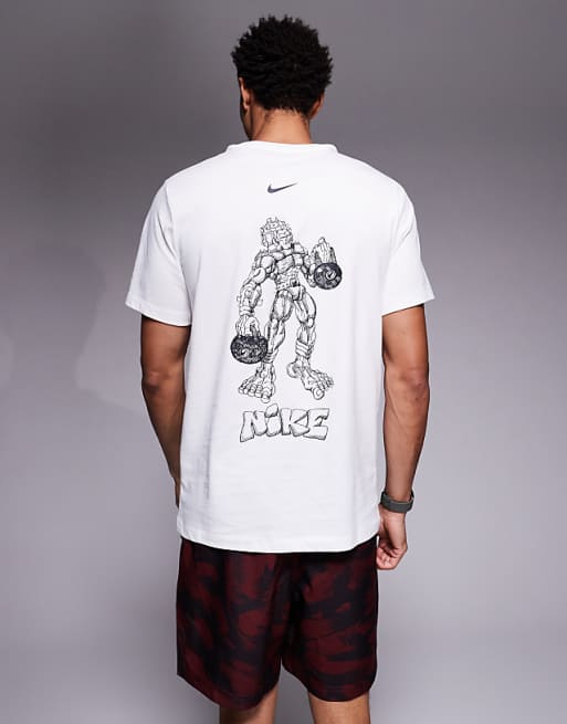 Nike Training back print graphic t-shirt in white
