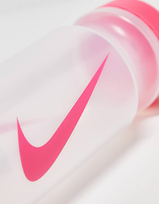 Nike Training Big Mouth 2.0 625ml Water Bottle In Clear With Pink Swoosh