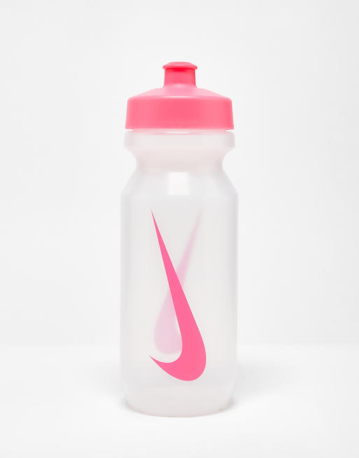 Nike Training Big Mouth 2.0 625ml water bottle in clear with pink swoosh