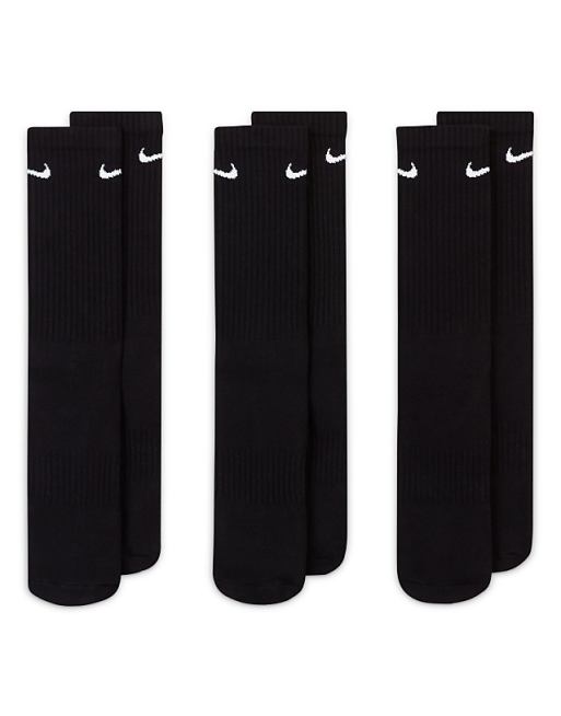 Nike Training Everyday Cushioned 3 Pack Crew Socks In Black