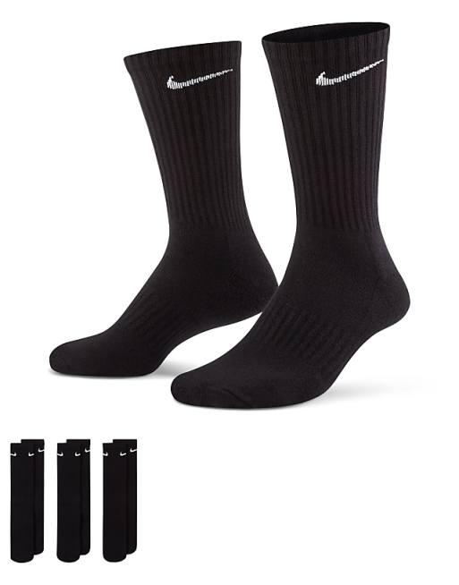 Nike Training Everyday Cushioned 3 pack crew socks in black