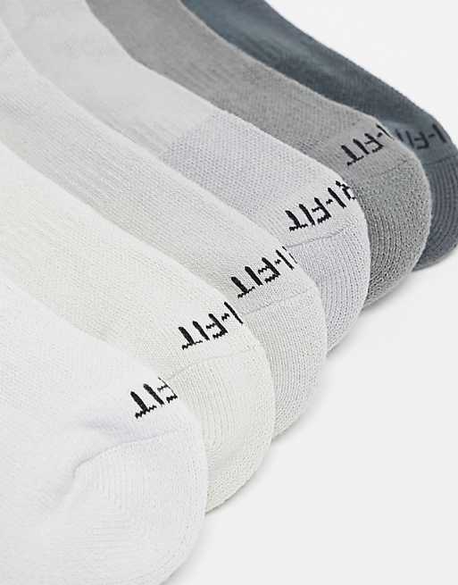 Nike Training Everyday Cushioned Plus 6 Pack Trainer Socks In Grey