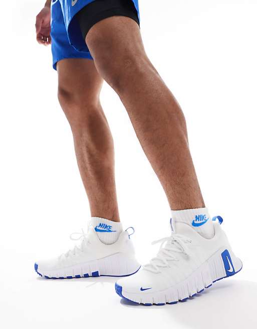 Nike Training Free Metcon 6 Trainers In White And Blue