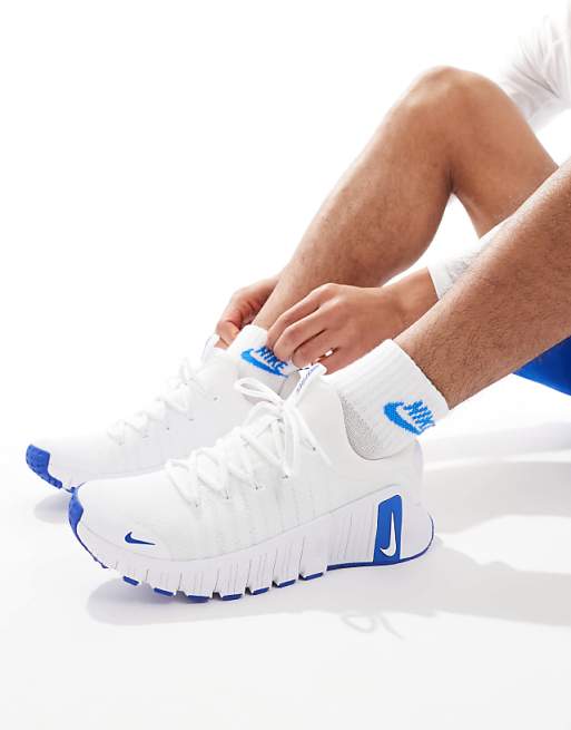 Nike Training Free Metcon 6 trainers in white and blue