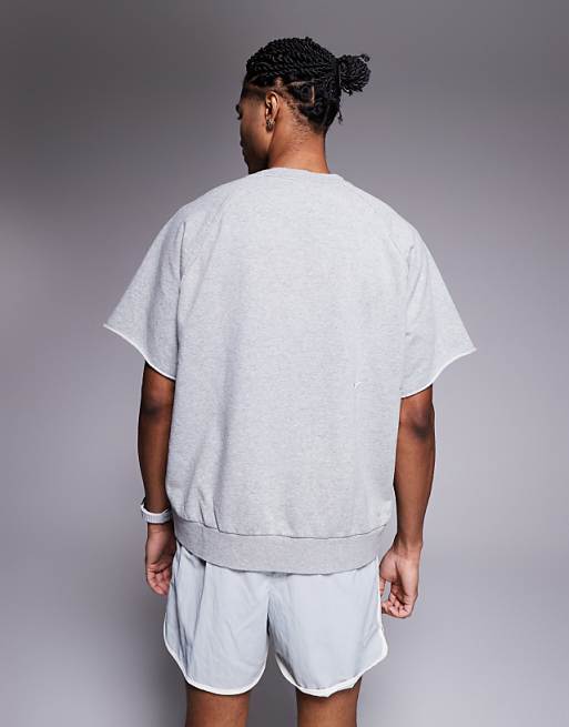 Nike Training Heritage Dri-FIT Fleece Short Sleeve Top In Grey