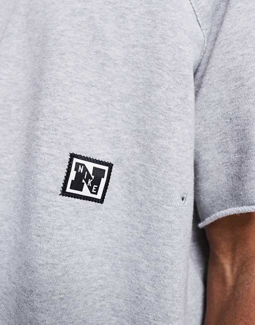 Nike Training Heritage Dri-FIT Fleece Short Sleeve Top In Grey