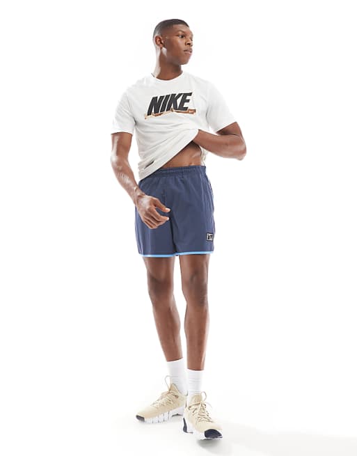 Nike Training Heritage Dri-FIT woven 5 inch shorts in blue