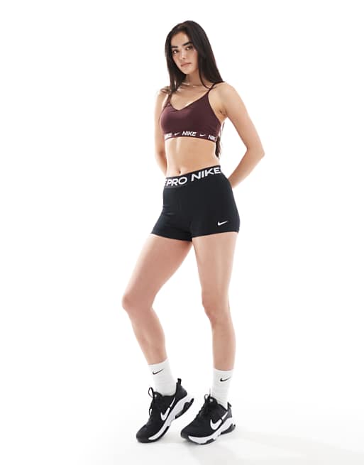 Nike Training Indy Dri-FIT Light Support Sport Bra In Burgundy