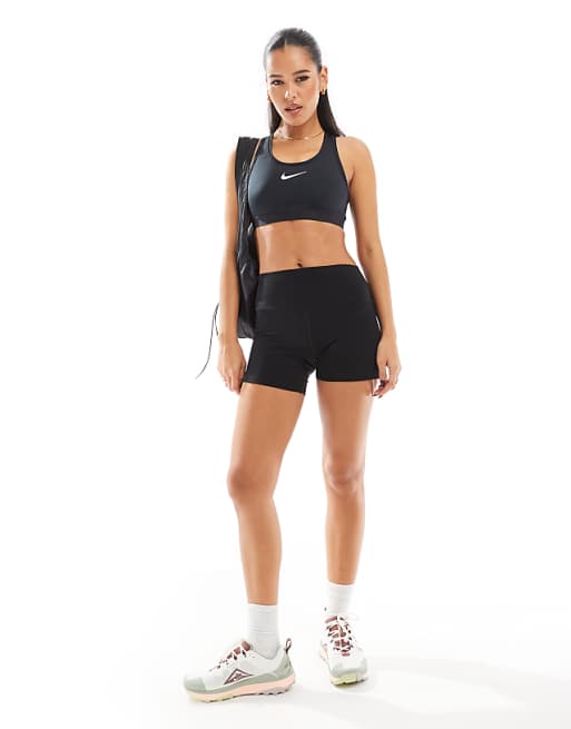 Nike Training Swoosh High Support Sports Bra In Black