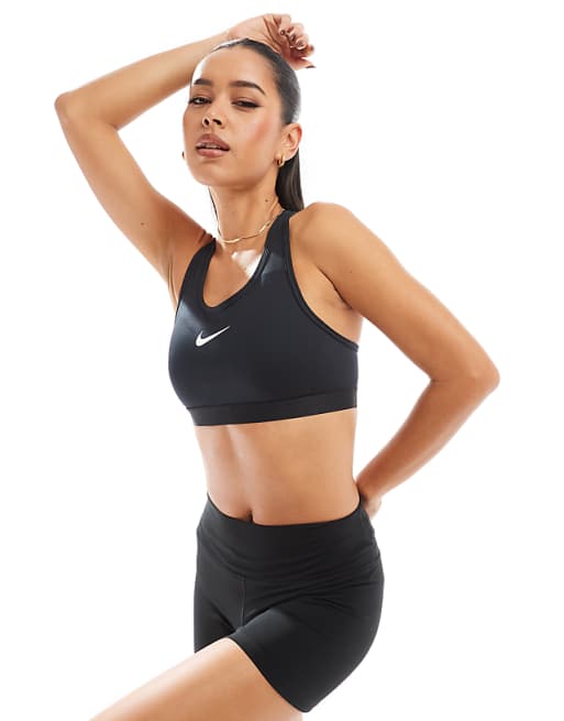 Nike Training Swoosh high support sports bra in black