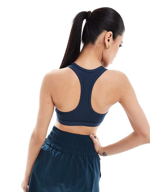 Nike Training Swoosh Medium Support Sports Bra In Navy
