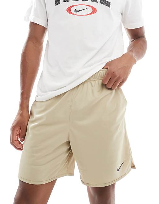 Nike Training Totality Dri-FIT Knit 7inch Shorts In Light Khaki