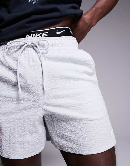 Nike Training Unlimited Dri-FIT Seersucker 5 Inch Shorts In Grey