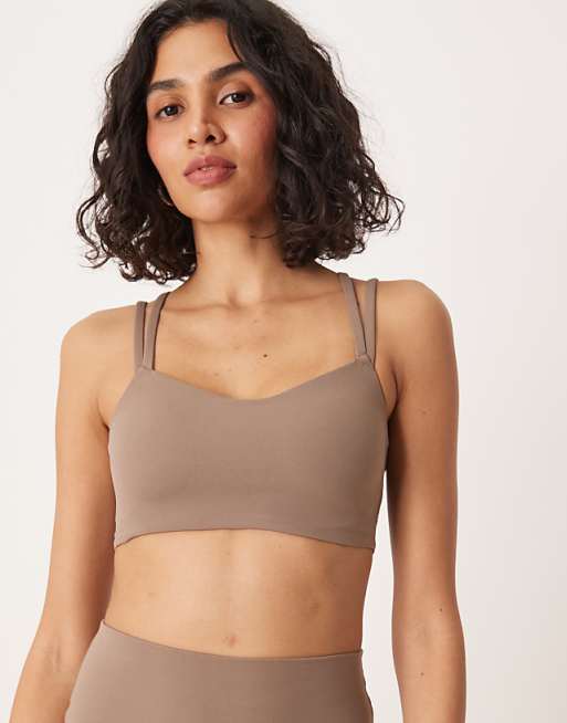 Nike Training Zenvy Dri-FIT Soft Touch Alate Light Support Sports Bra In Brown