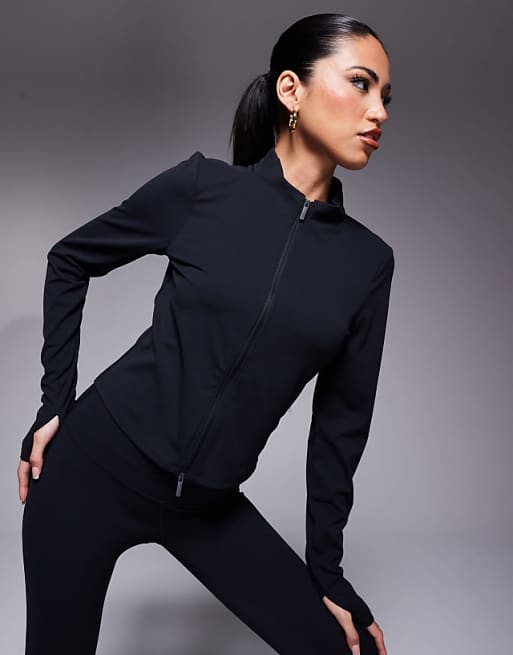 Nike Training Zenvy Dri-FIT soft touch full zip long sleeved top in black