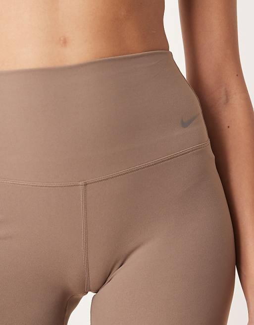 Nike Training Zenvy Dri-FIT Soft Touch High Waisted 5 Inch Shorts In Brown
