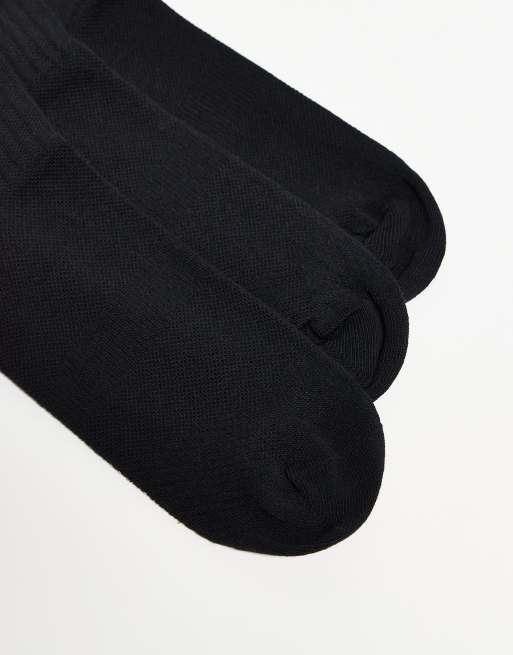 ON 3 Pack Logo High Socks In Black