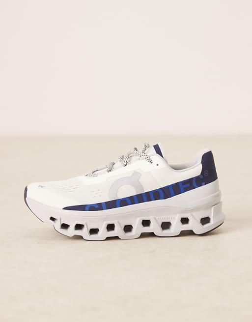 ON Cloudmonster Running Trainers In White And Blue