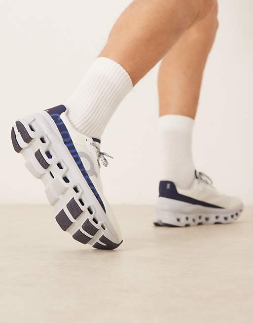 ON Cloudmonster Running Trainers In White And Blue