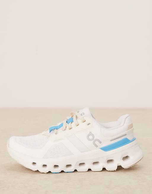 ON Cloudrunner 2 Running Trainers In White And Blue