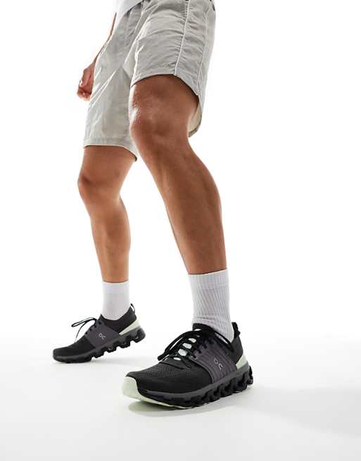 ON Cloudswift 3 Running Trainers In Black And Lime Green