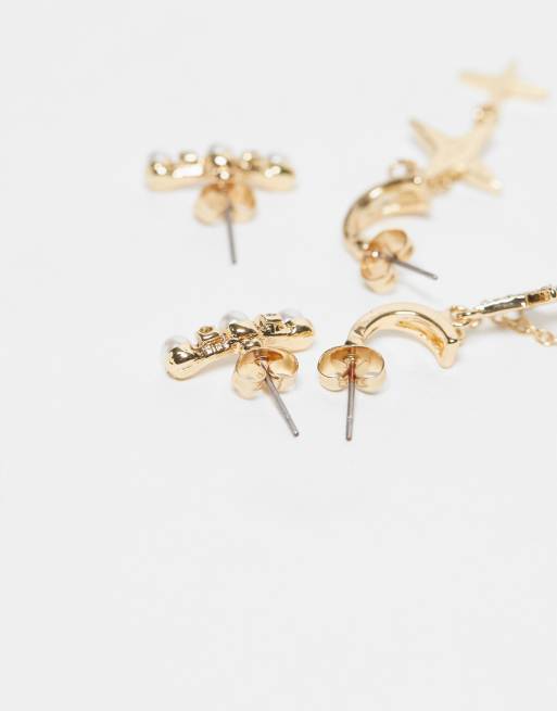 ONLY 2-pack Star Earring In Gold