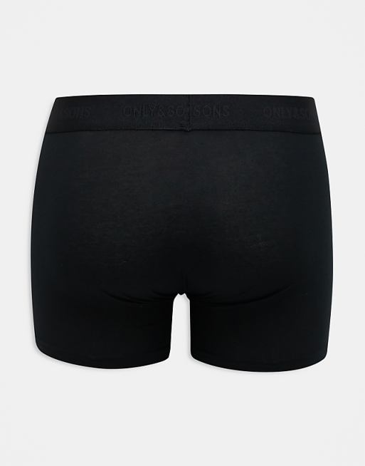 ONLY & SONS 3 Pack Trunks In All Black