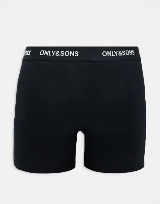 ONLY & SONS 5 Pack Trunks In Solid Black