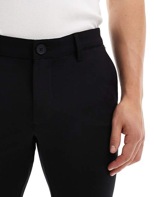 ONLY & SONS Slim Tapered Fit Trousers In Black