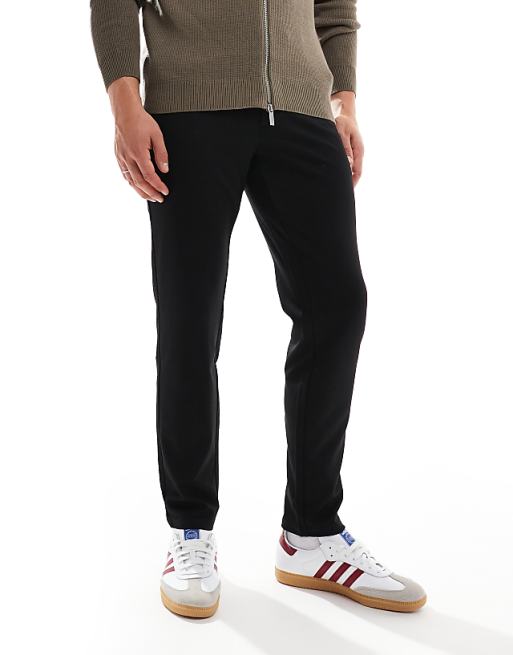 ONLY & SONS slim tapered fit trousers in black