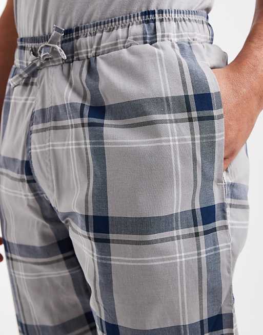 ONLY & SONS Trousers & T-shirt Pyjama Set In Grey Check