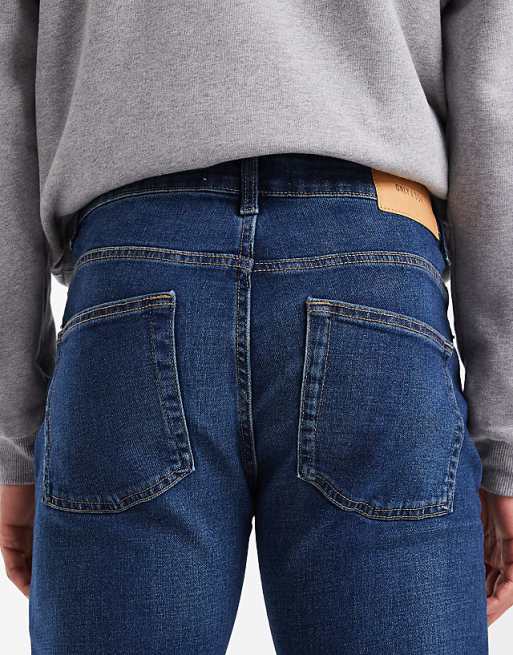 ONLY & SONS Weft Regular Fit Jeans In Dark Wash