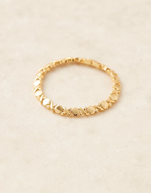 Orelia Cross Tennis Bracelet In 18k Gold Plated