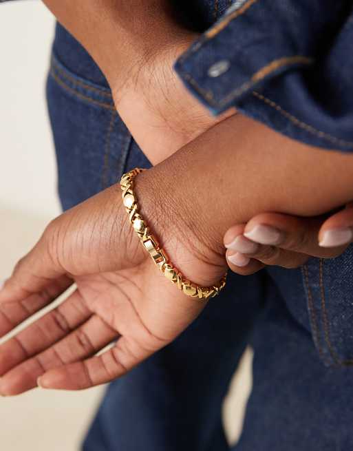 Orelia Cross Tennis Bracelet In 18k Gold Plated