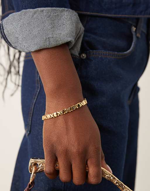 Orelia cross tennis bracelet in 18k gold plated