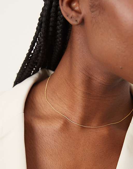Orelia Simple 16"" Chain Necklace In 18k Gold Plated