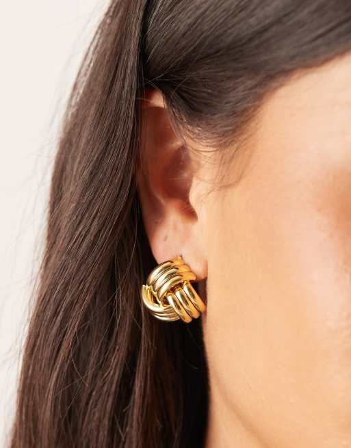 Orelia Vintage Style Interlocking Statement Stud Earrings In 18k Gold Plated