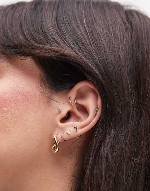 & Other Stories Asymmetric Twists Small Hoop Earrings In Gold