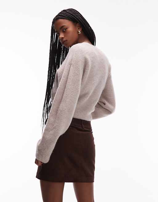 & Other Stories Cotton Rich Cord Mini Skirt In Dark Brown