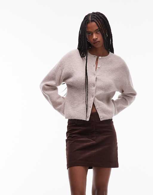 & Other Stories cotton rich cord mini skirt in dark brown