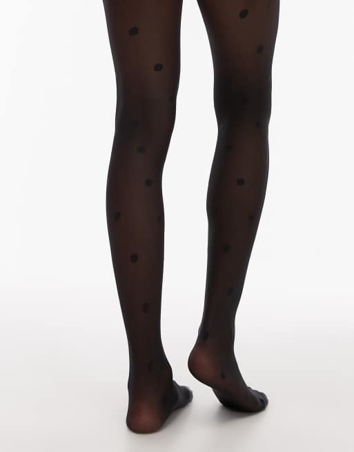 & Other Stories Polka Dot Sheer Tights In Black