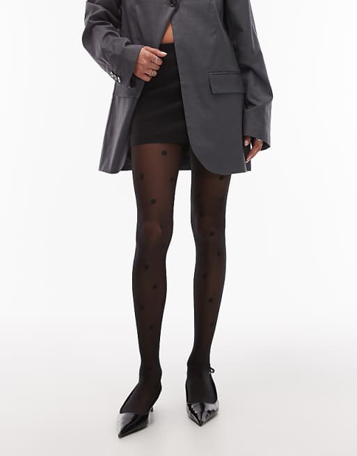 & Other Stories polka dot sheer tights in black